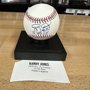 Randy Jones Signed & Inscribed MLB Baseball Tristar 7042126